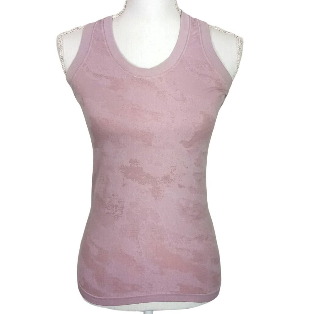 ATHLETA Momentum Racerback Tank Top Pink Camo Sz M EUC